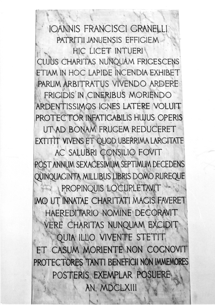 lapide, opera isolata - bottega italiana (sec. XVII)