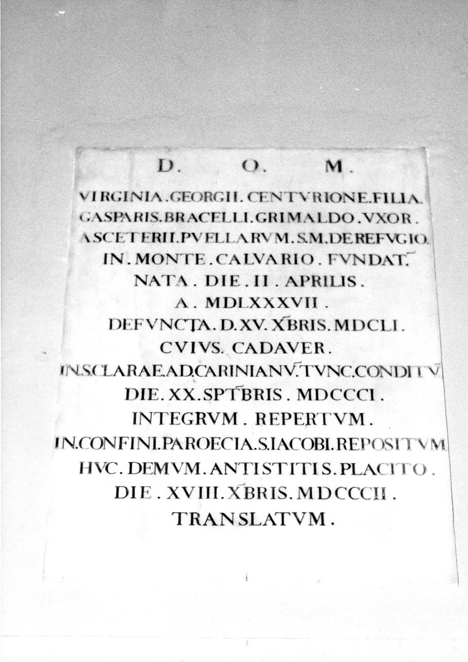 lapide, opera isolata - bottega italiana (sec. XIX)