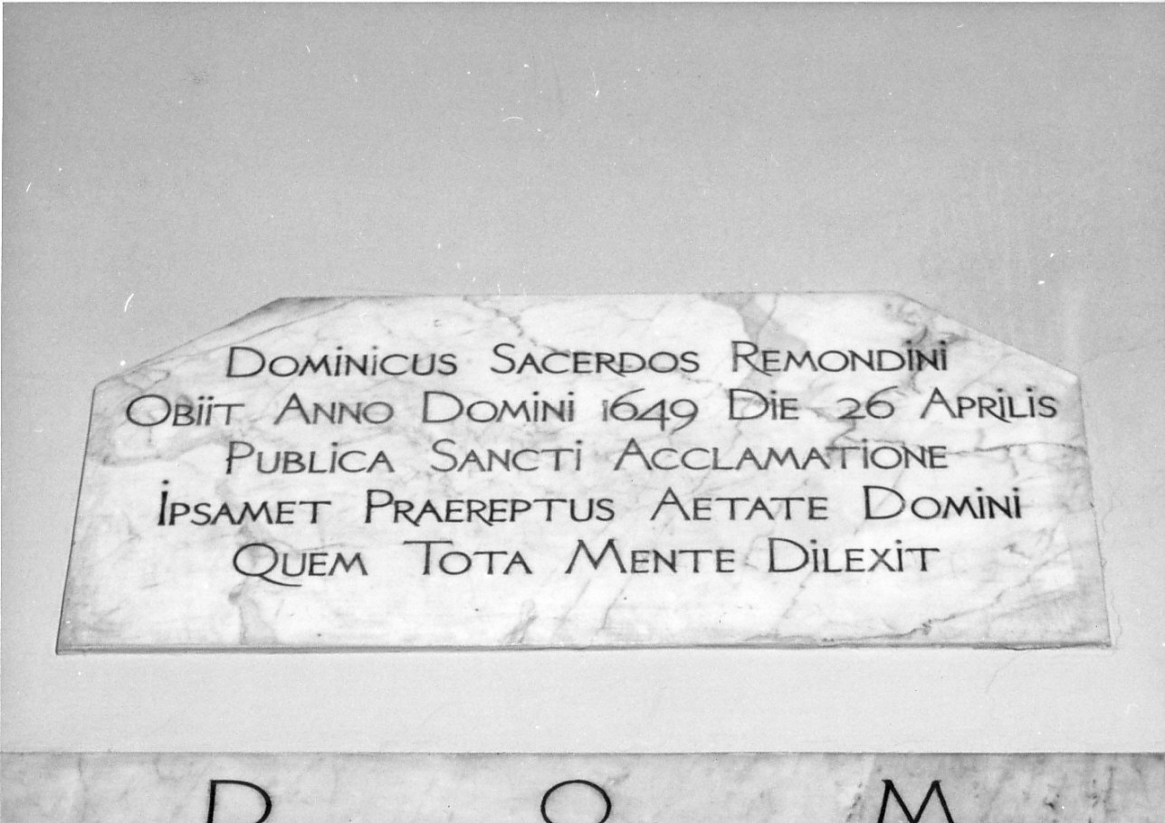 lapide, opera isolata - bottega italiana (sec. XVII)