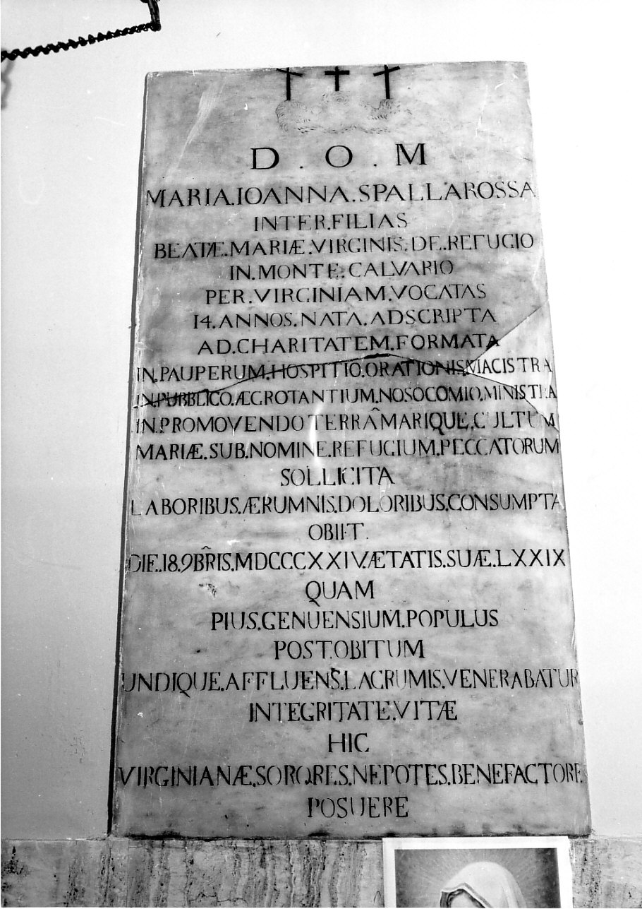 lapide, opera isolata - bottega italiana (sec. XIX)