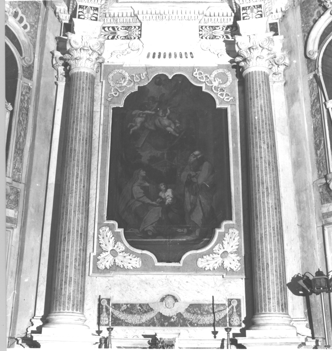 educazione di Maria Vergine con la visione della Croce (dipinto, opera isolata) di Canepa Giuseppe (attribuito) (sec. XVIII)