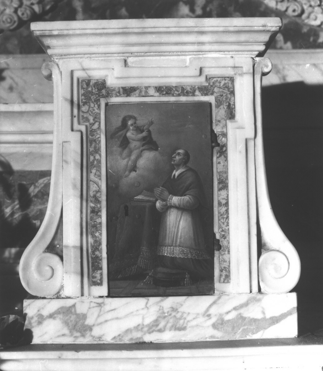 apparizione di Gesù Bambino a San Carlo Borromeo (sportello di tabernacolo, elemento d'insieme) - ambito ligure (prima metà sec. XIX)