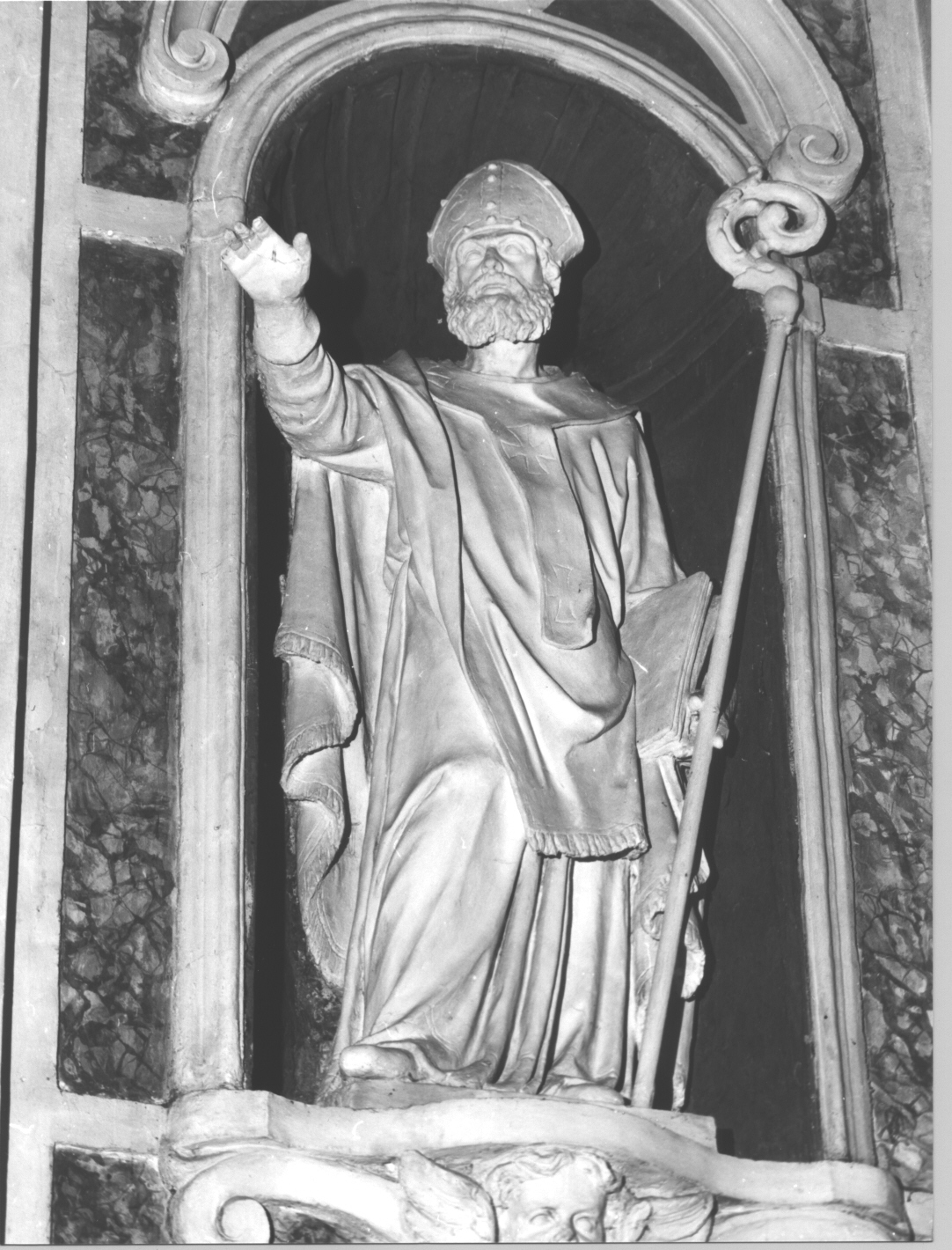 Sant'Ambrogio (statua, opera isolata) di Brilla Antonio (sec. XIX)