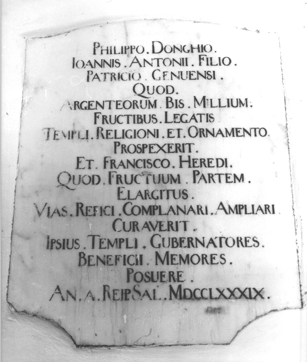 lapide commemorativa, opera isolata - bottega ligure (sec. XVIII)