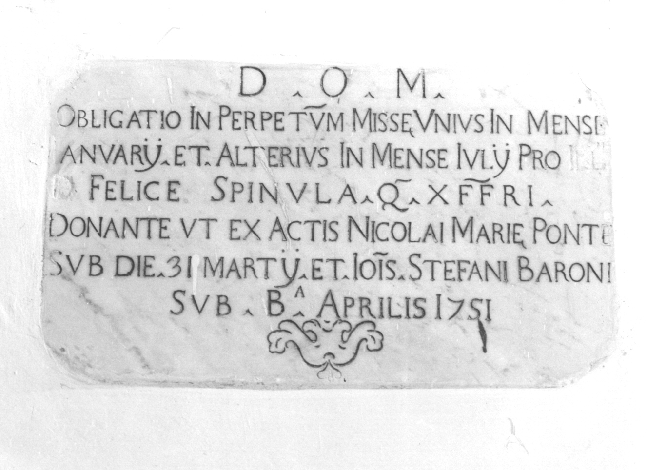 lapide commemorativa, opera isolata - bottega ligure (sec. XVIII)