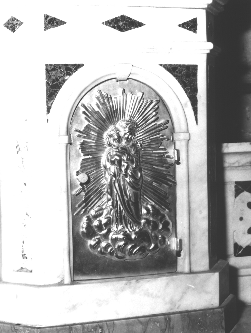 Madonna con Bambino (sportello di tabernacolo, elemento d'insieme) - bottega ligure (sec. XVIII)