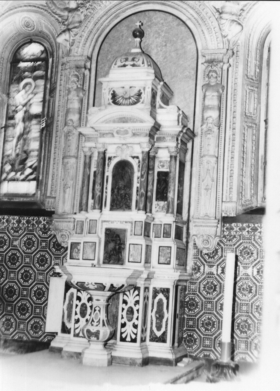 battesimo di Cristo/ tentazione e caduta di Adamo e Eva/ Adamo/ Eva (rilievo, serie) di Pasciuti Giacinto (sec. XX)