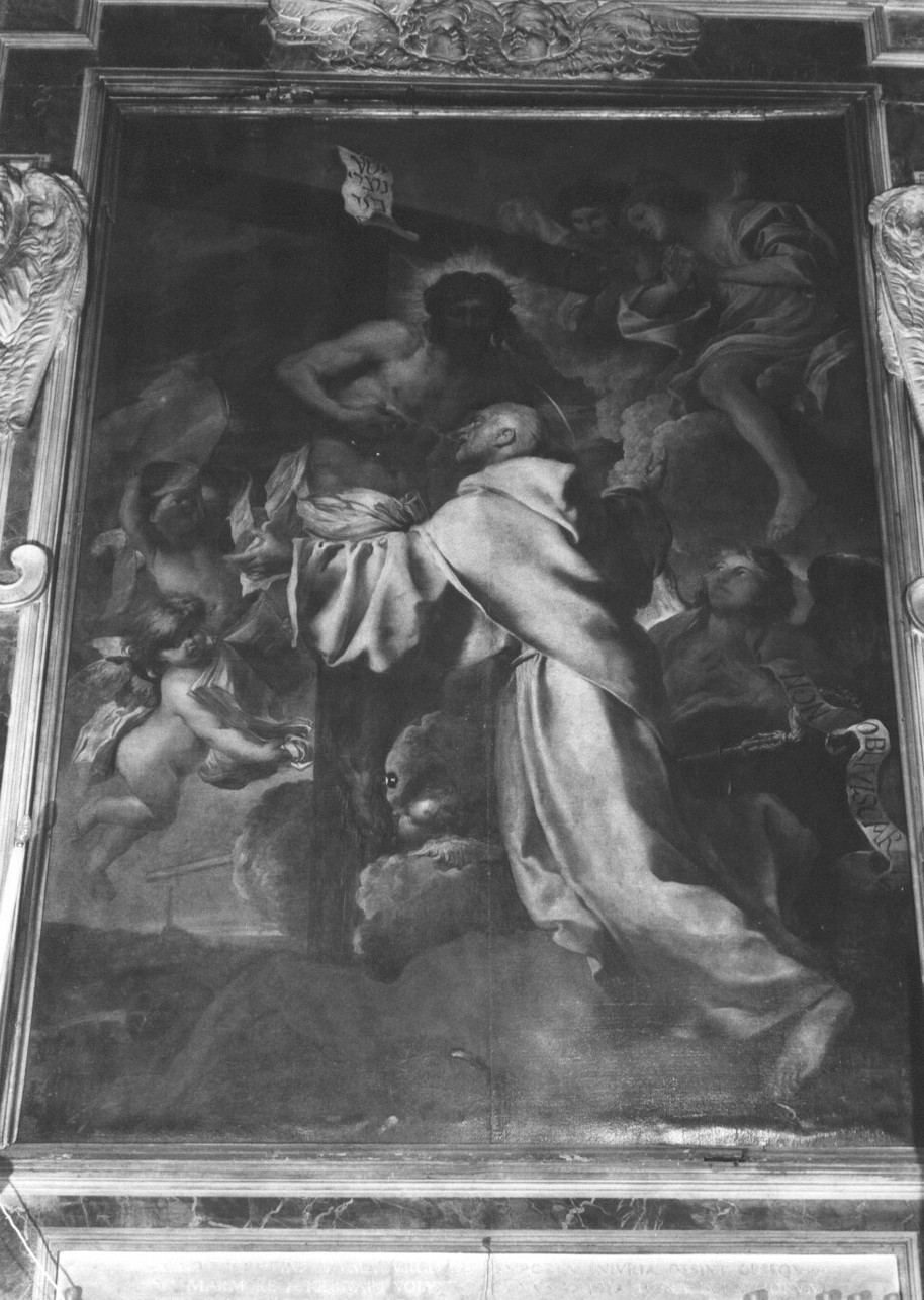 San Bernardo da Chiaravalle si disseta del Sangue di Cristo (dipinto, opera isolata) di Castiglione Giovanni Benedetto detto Grechetto (sec. XVII)