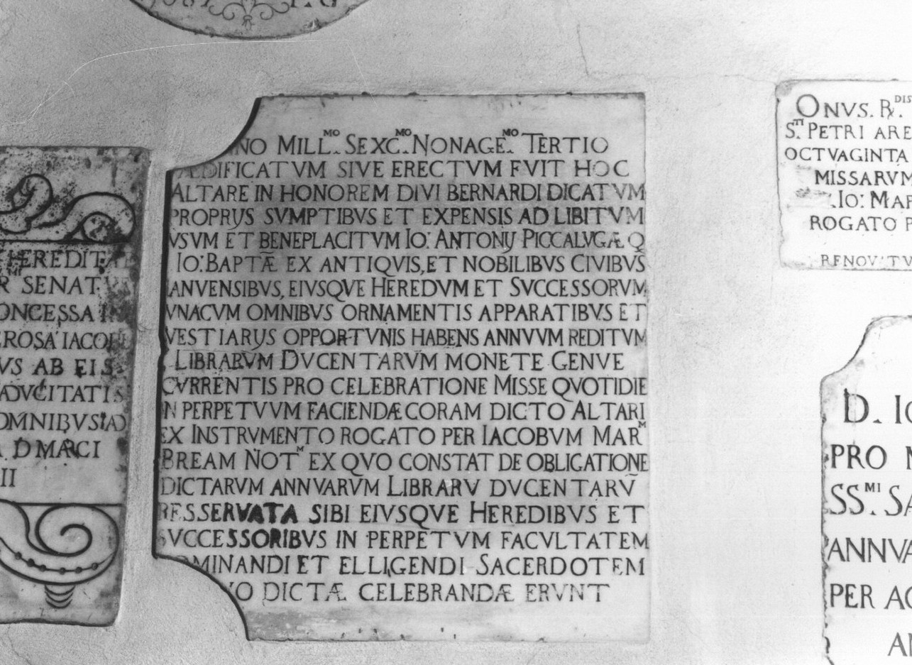 lapide prescrittiva, opera isolata - bottega italiana (sec. XVII)