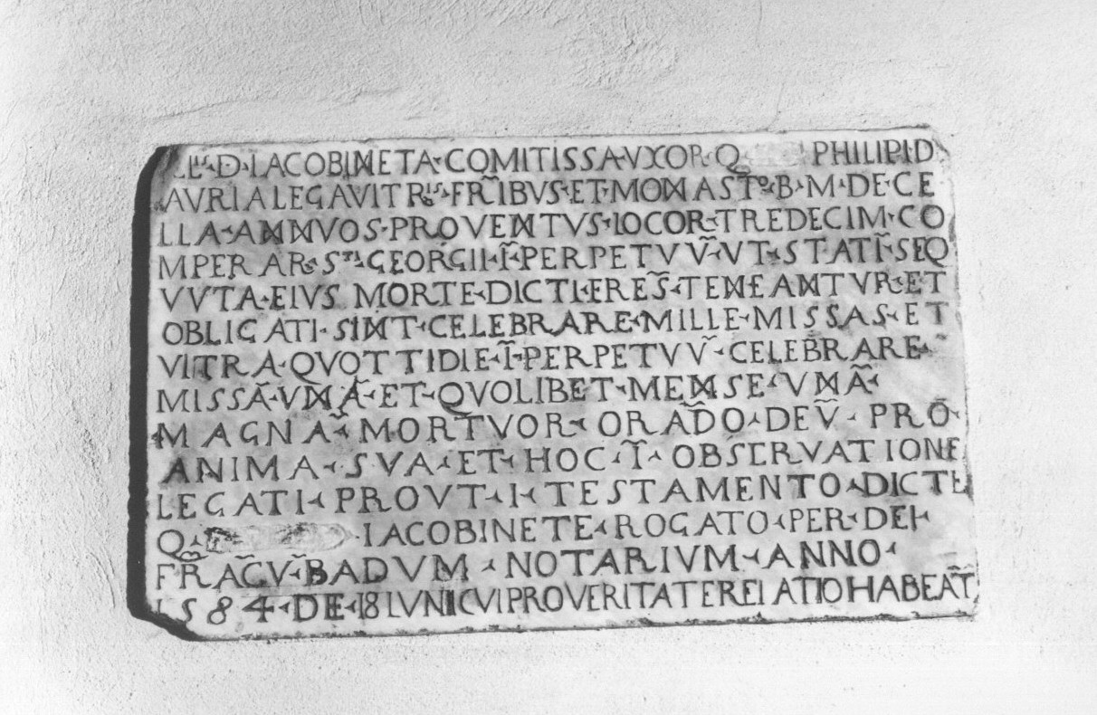 lapide prescrittiva, opera isolata - bottega italiana (sec. XVI)