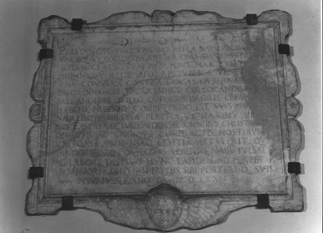 lapide commemorativa, opera isolata - bottega italiana (sec. XVI)