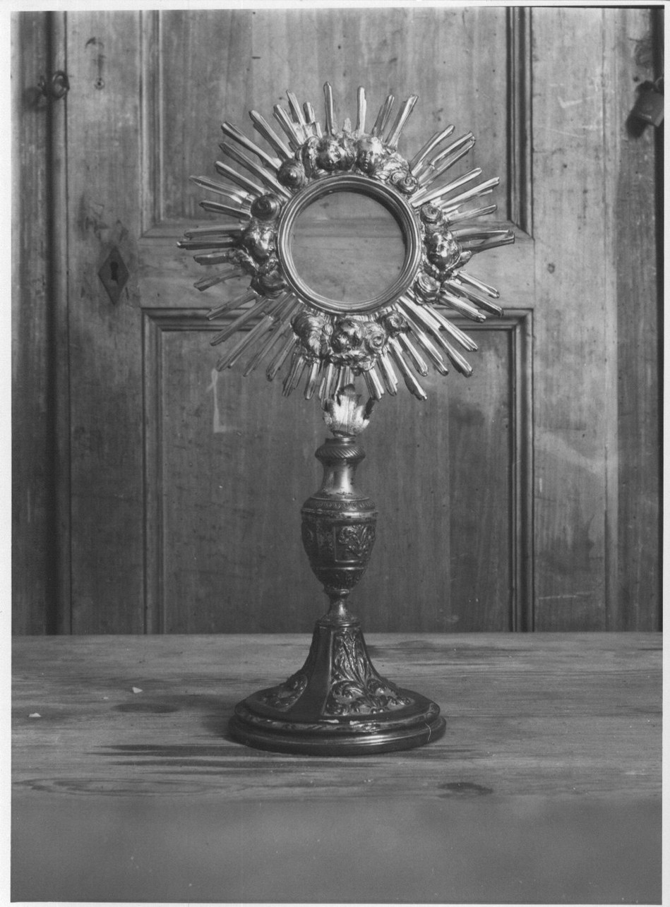 ostensorio - a raggiera, opera isolata - bottega ligure (fine/inizio secc. XVIII/ XIX)