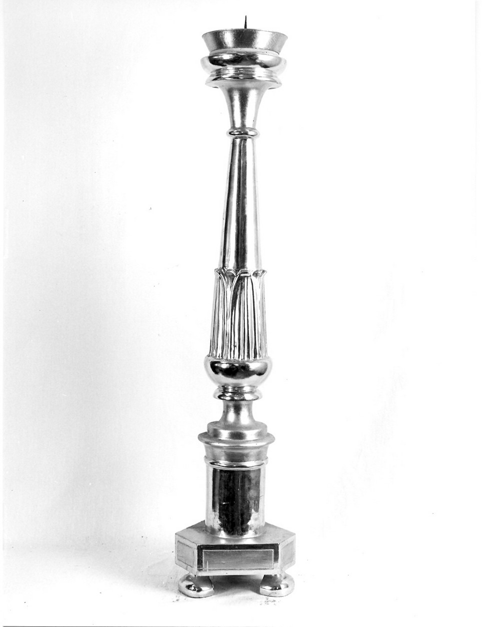 candeliere da chiesa, serie - bottega ligure (fine sec. XIX)