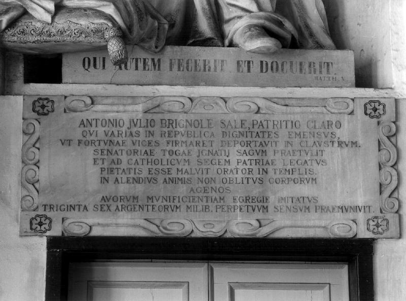 motivi decorativi (lapide commemorativa, elemento d'insieme) - bottega genovese (terzo quarto sec. XVII)