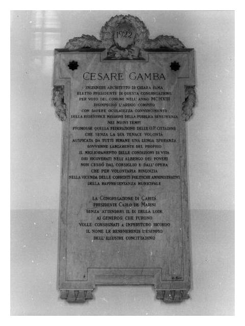 lapide, opera isolata di Toso Onorato (sec. XX)