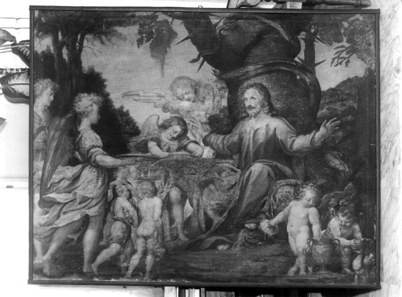 paradiso terrestre (dipinto, opera isolata) - ambito genovese (seconda metà sec. XVI)