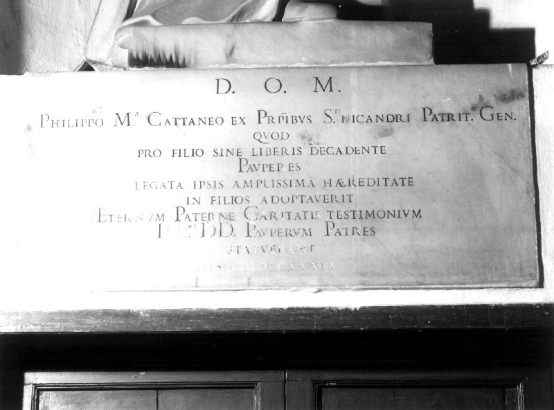 lapide, elemento d'insieme - bottega italiana (sec. XVIII)