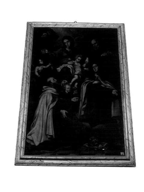 Madonna del Rosario con San Domenico e Santa Caterina da Siena (dipinto, elemento d'insieme) - ambito genovese (terzo quarto sec. XVII)