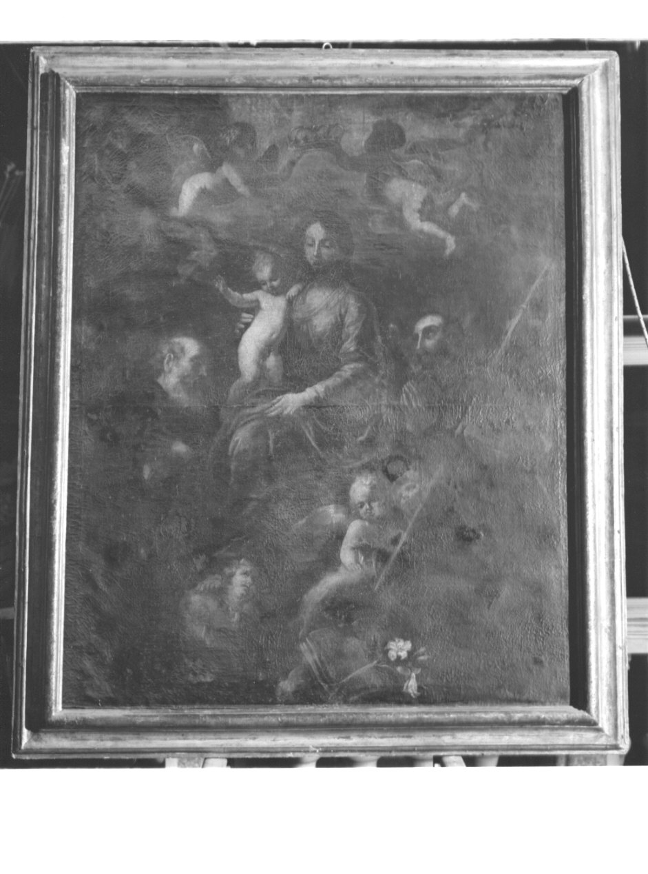 Madonna con Bambino in gloria e Santi (dipinto, opera isolata) - ambito ligure (secondo quarto sec. XVII)