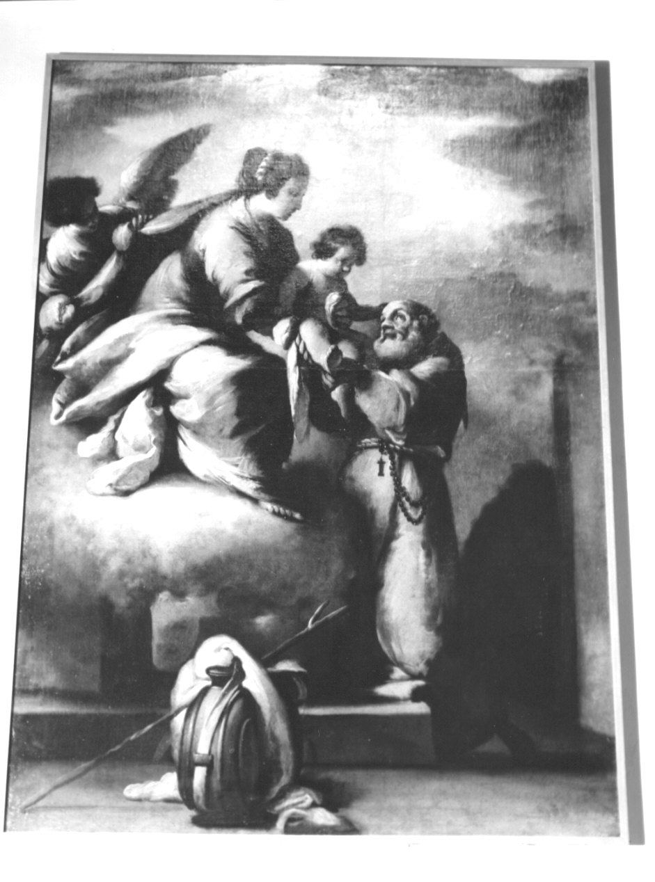 Madonna che porge il Bambino a San Felice da Cantalice (dipinto, opera isolata) di Strozzi Bernardo (secondo quarto sec. XVII)