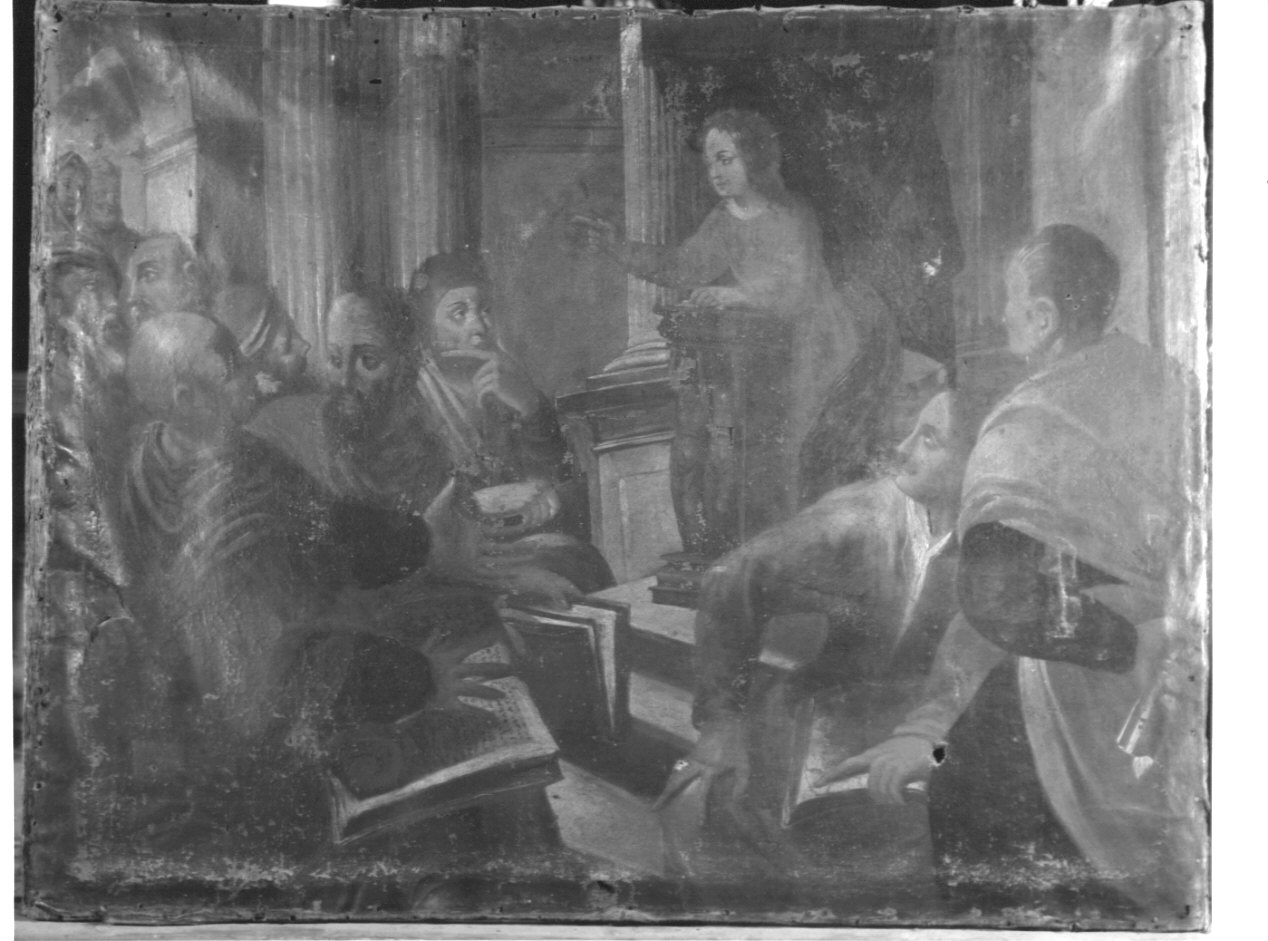 disputa di Gesù con i dottori nel tempio (dipinto, opera isolata) - ambito ligure (prima metà sec. XVII)