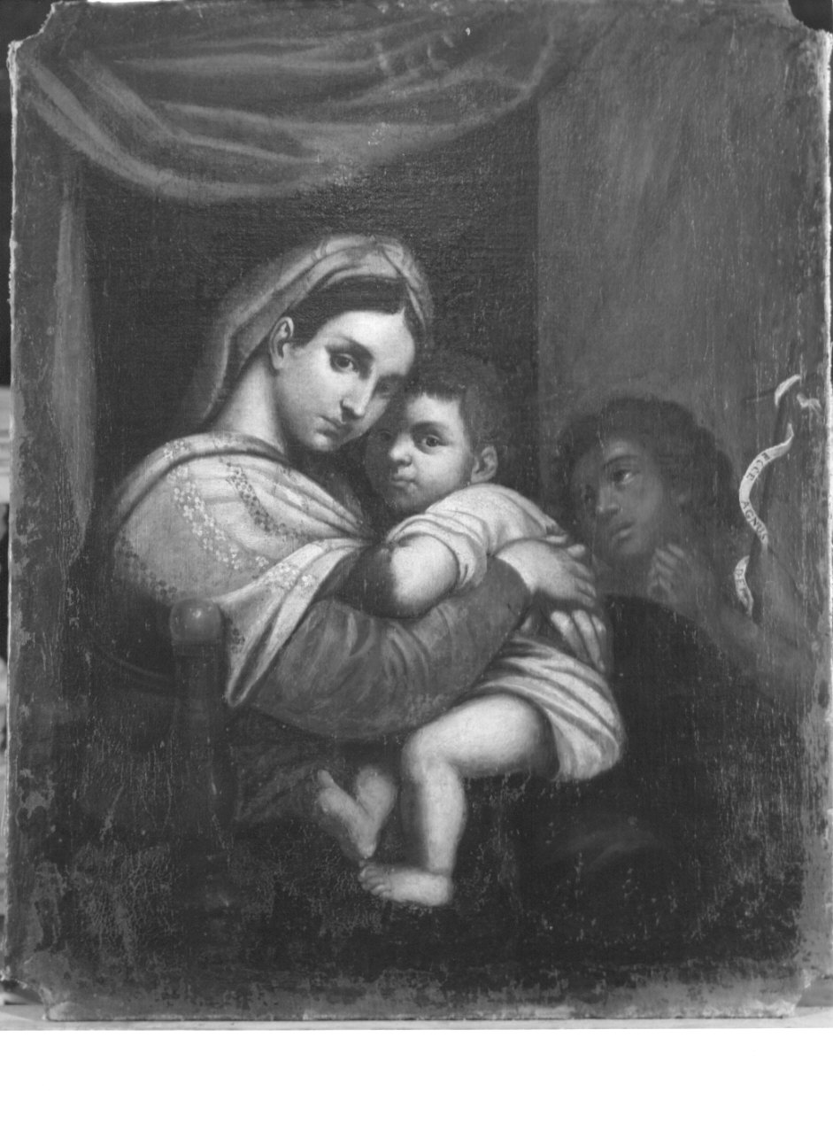 MADONNA DELLA SEGGIOLA, MADONNA CON BAMBINO E SAN GIOVANNINO (dipinto, opera isolata) - ambito ligure (seconda metà sec. XVII)