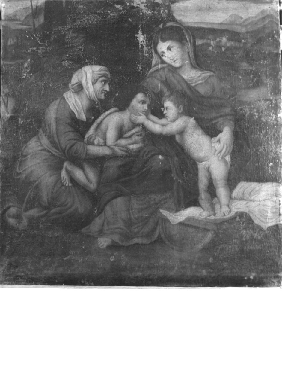 Madonna con Gesù Bambino San Giovanni Battista bambino e Sant'Elisabetta (dipinto, opera isolata) - ambito ligure (?) (seconda metà sec. XVI)