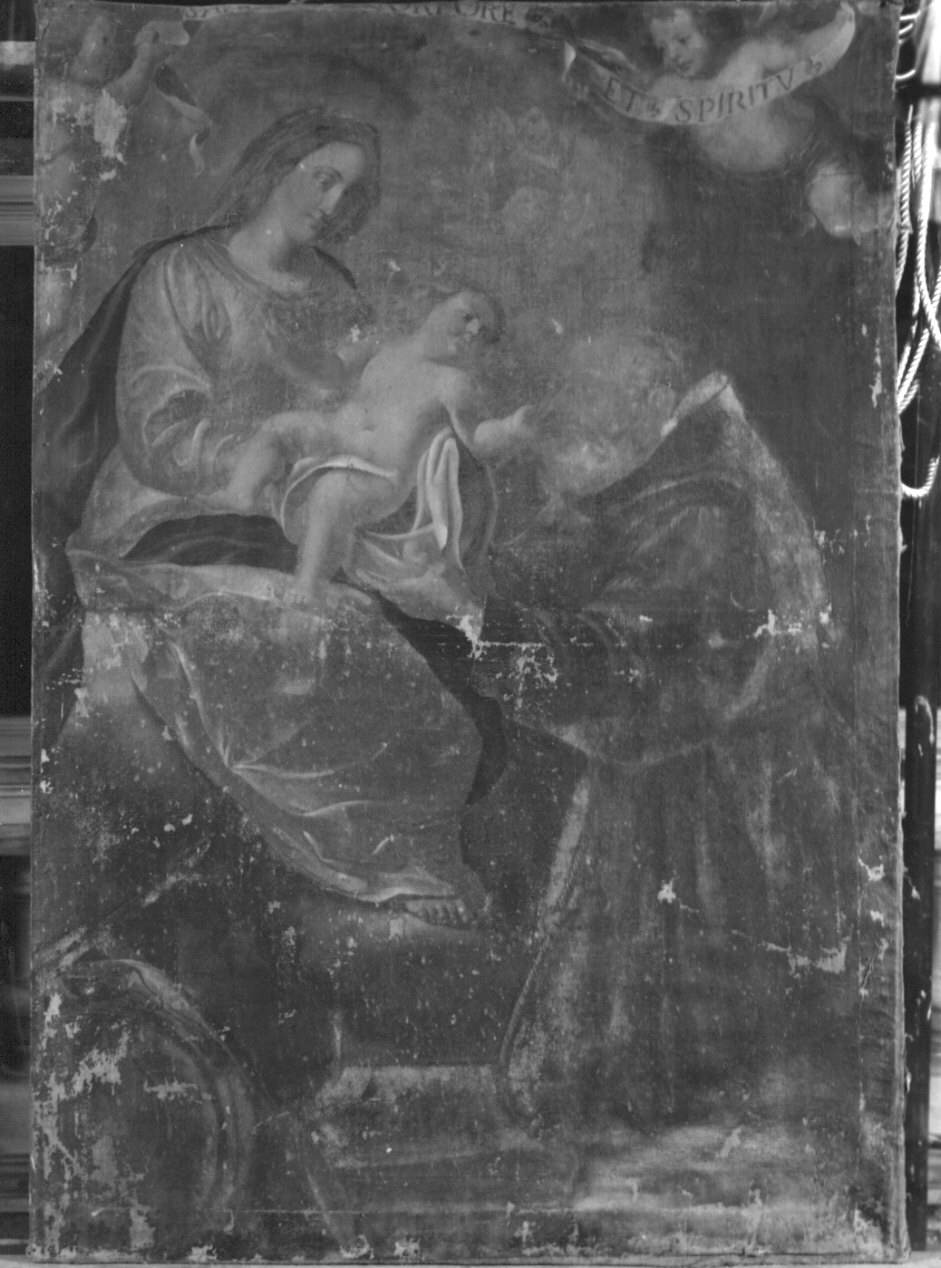 Madonna che porge il Bambino a San Felice da Cantalice (dipinto, opera isolata) - ambito genovese (metà sec. XVII)