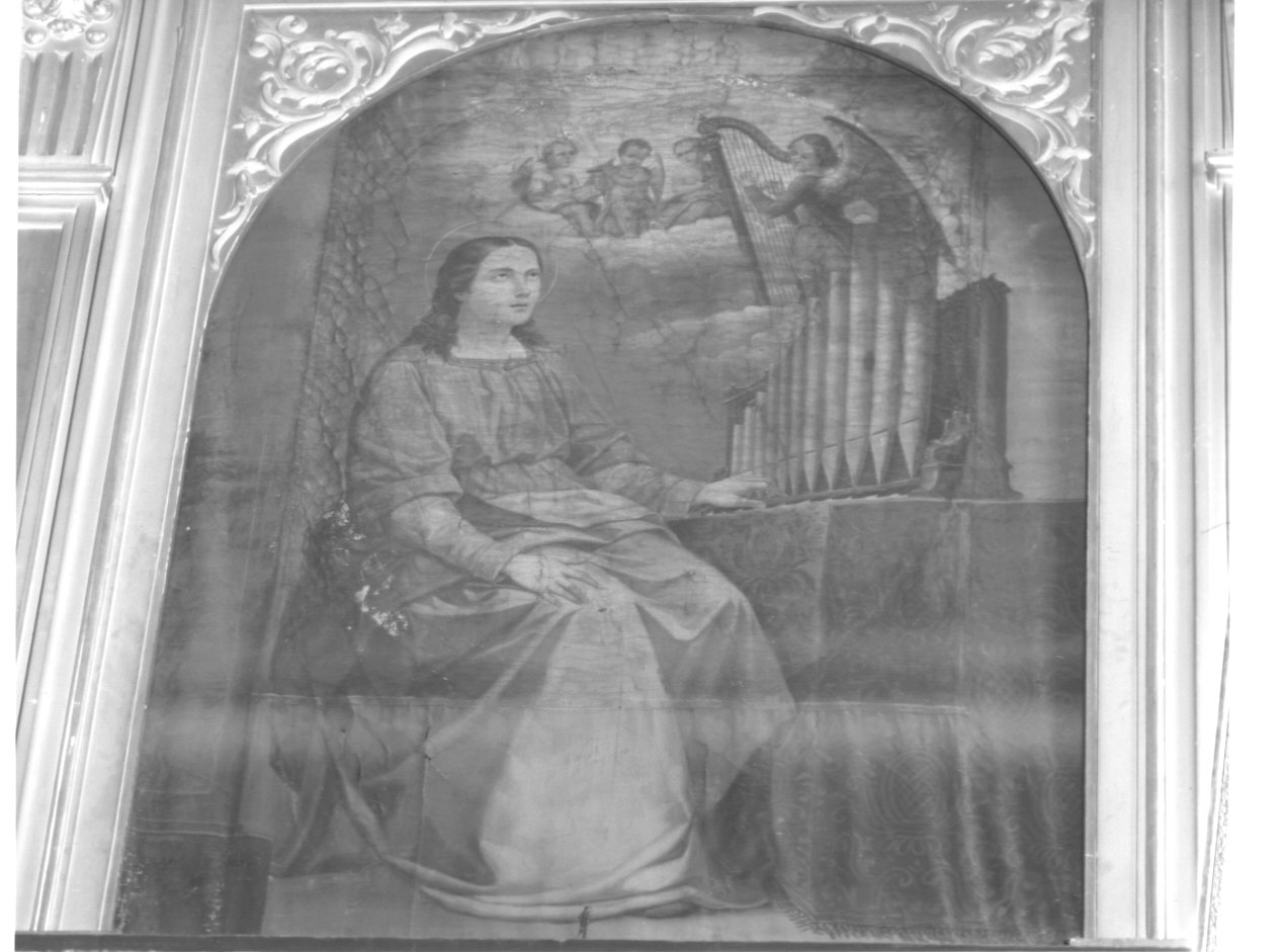 SANTA CECILIA PATRONA DELLA MUSICA (dipinto, opera isolata) di Multedo Oldoino, Sacco Luigi (ultimo quarto sec. XIX)