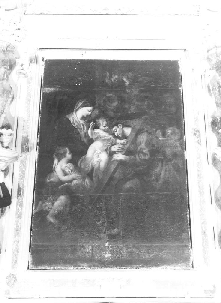 Sacra Famiglia con San Giovanni Battista bambino e San Francesco d'Assisi (dipinto, opera isolata) di Piola Domenico (attribuito) (terzo quarto sec. XVII)