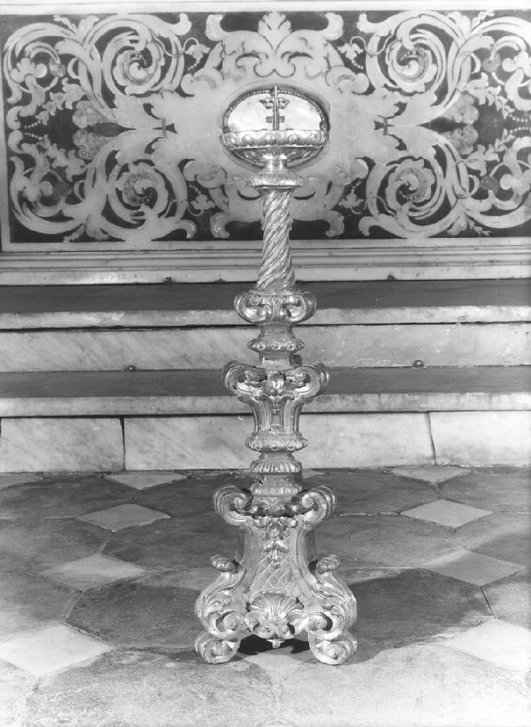 candeliere d'altare, serie - bottega ligure (fine sec. XVIII)