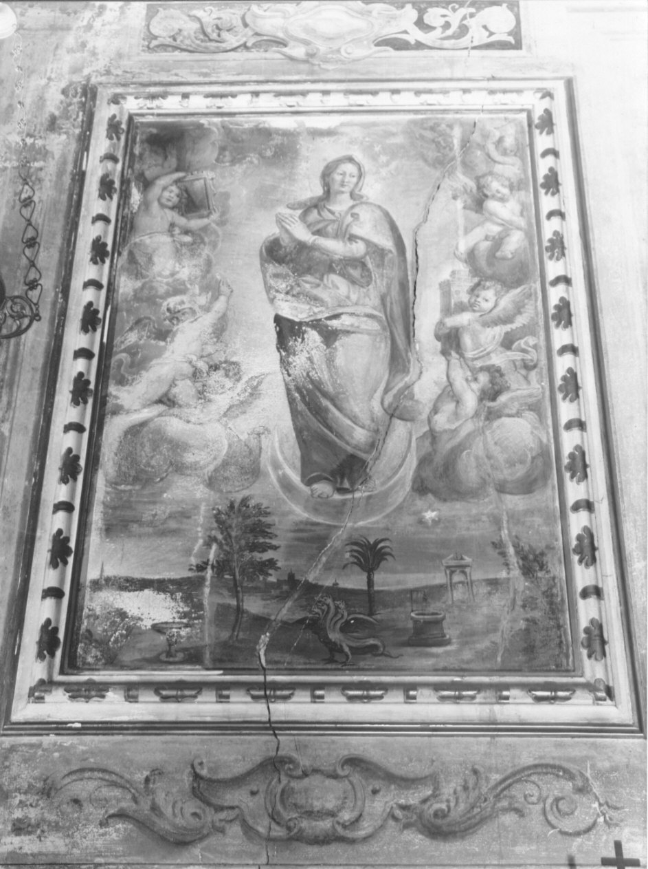 presentazione di Maria Vergine al tempio/ Immacolata Concezione (dipinto, coppia) di Ghissoni Ottavio (inizio sec. XVII)