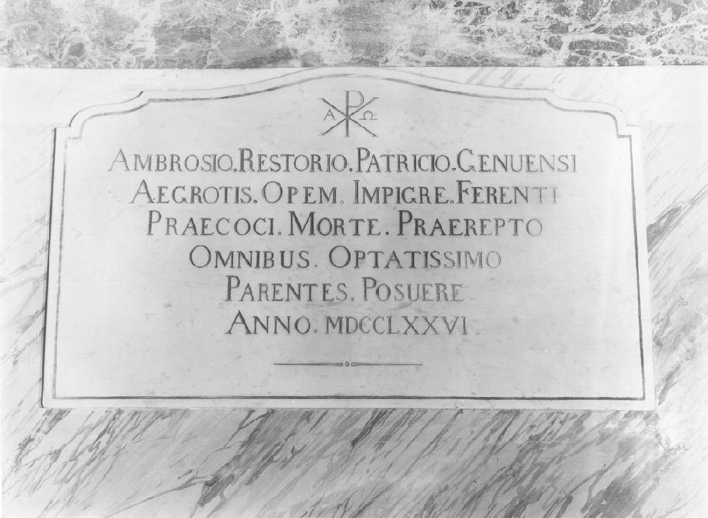 lapide commemorativa, opera isolata - bottega ligure (sec. XVIII)