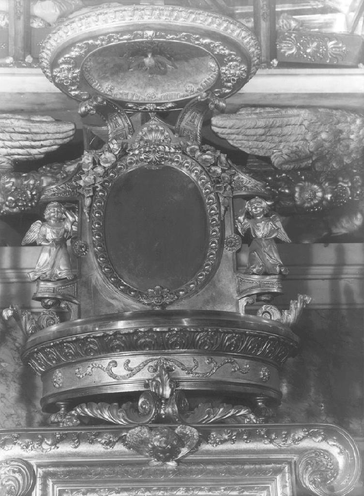 angeli/ motivi decorativi (tronetto per esposizione eucaristica, opera isolata) di Pareto Raffaele, Pandiani Agostino (seconda metà sec. XIX)