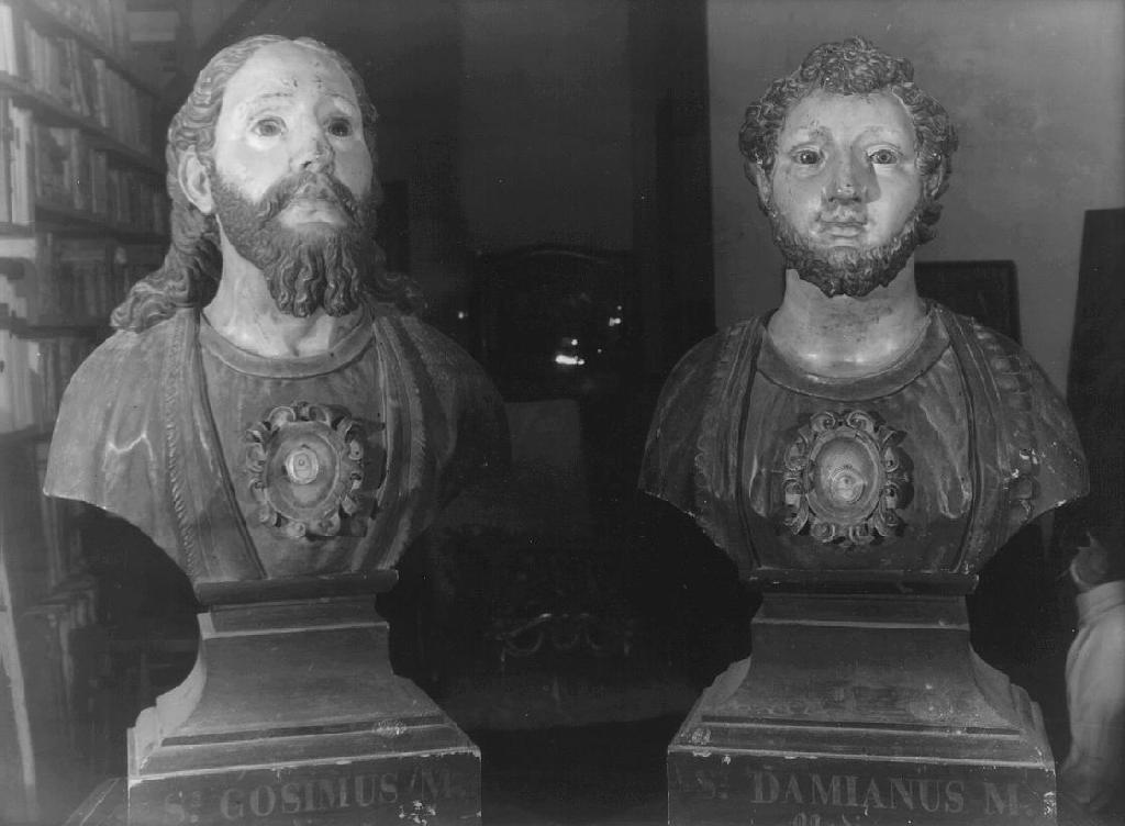 San Cosmo/ San Damiano (reliquiario - a busto, serie) - bottega ligure (inizio sec. XIX)