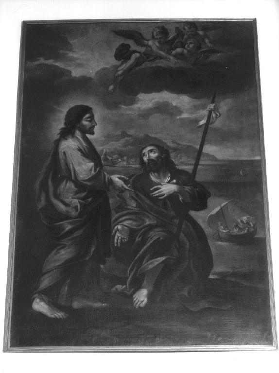 apparizione di Cristo a San Giacomo il Minore (dipinto, opera isolata) - ambito ligure (prima metà sec. XVIII)