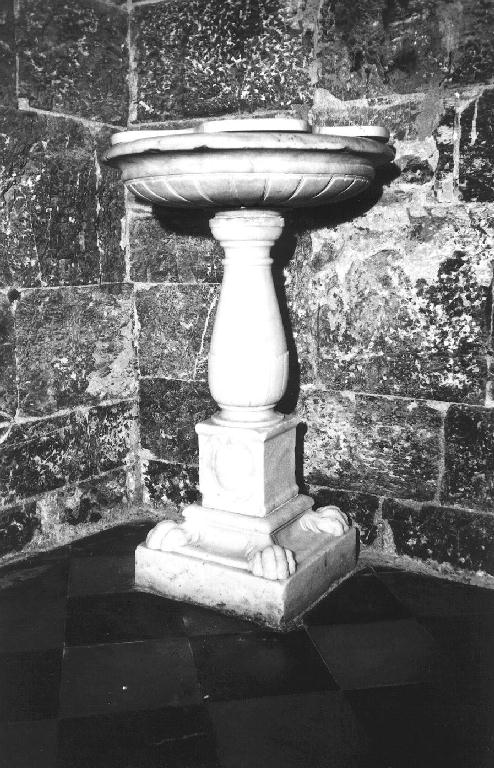 acquasantiera - a fusto, opera isolata - bottega ligure (fine/inizio secc. XVIII/ XIX)