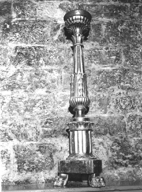 candeliere d'altare, serie - bottega ligure (seconda metà sec. XIX)