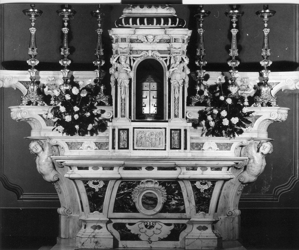 altare maggiore, insieme - bottega ligure (seconda metà sec. XVIII)