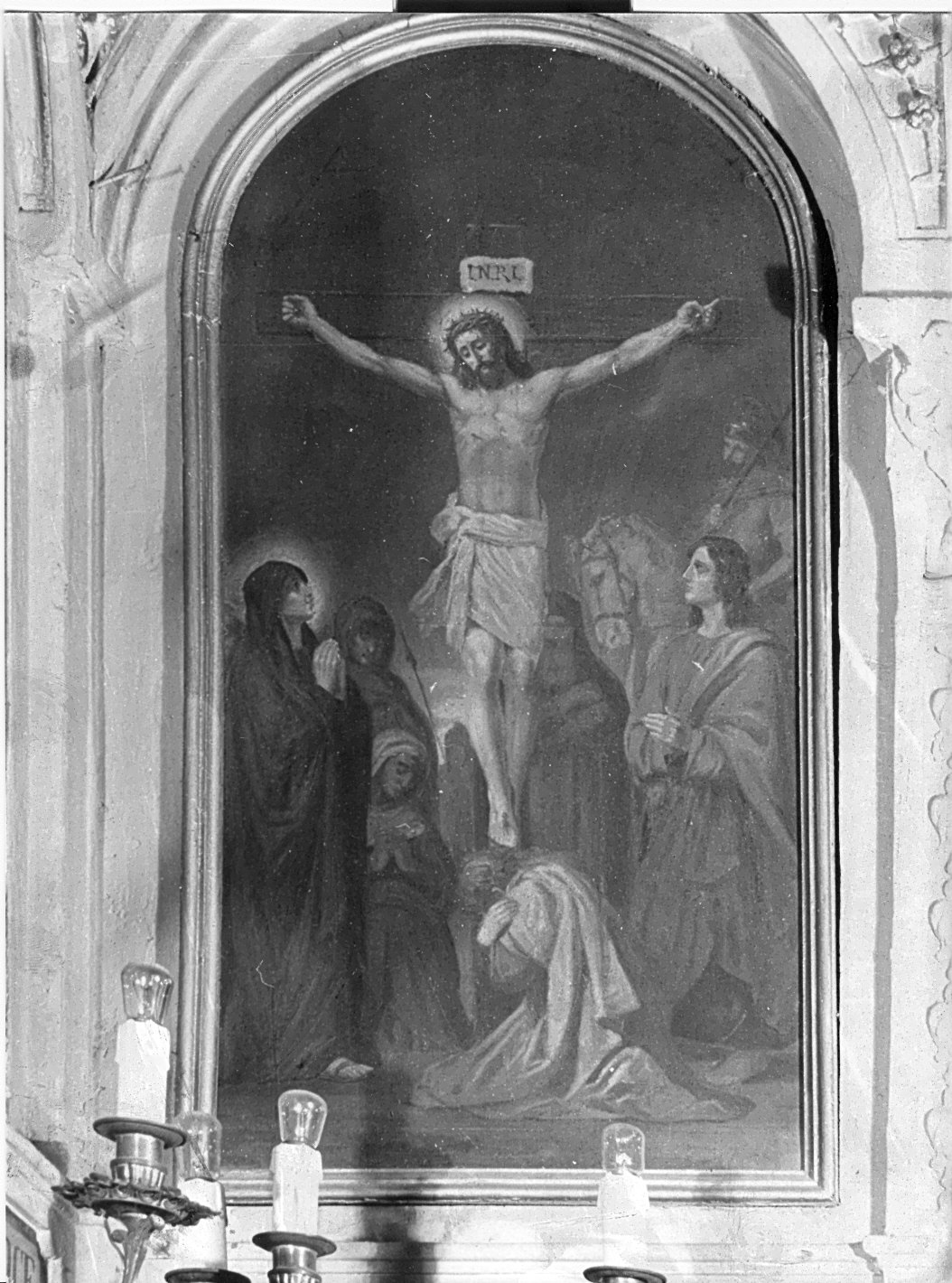 stazione XII: Gesù innalzato e morto in croce (dipinto, elemento d'insieme) - ambito ligure (seconda metà sec. XIX)