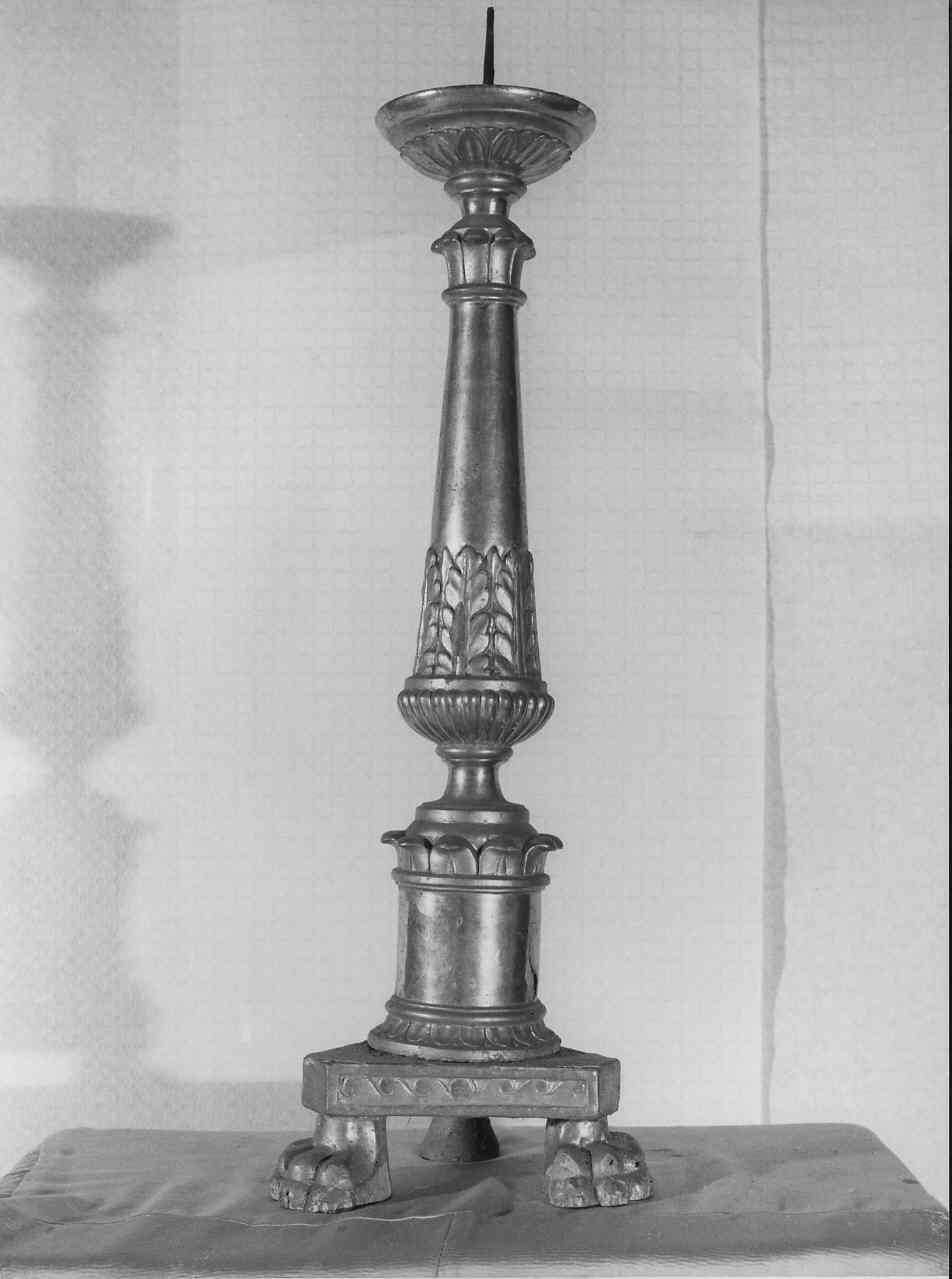 candeliere, opera isolata - bottega ligure (metà sec. XIX)