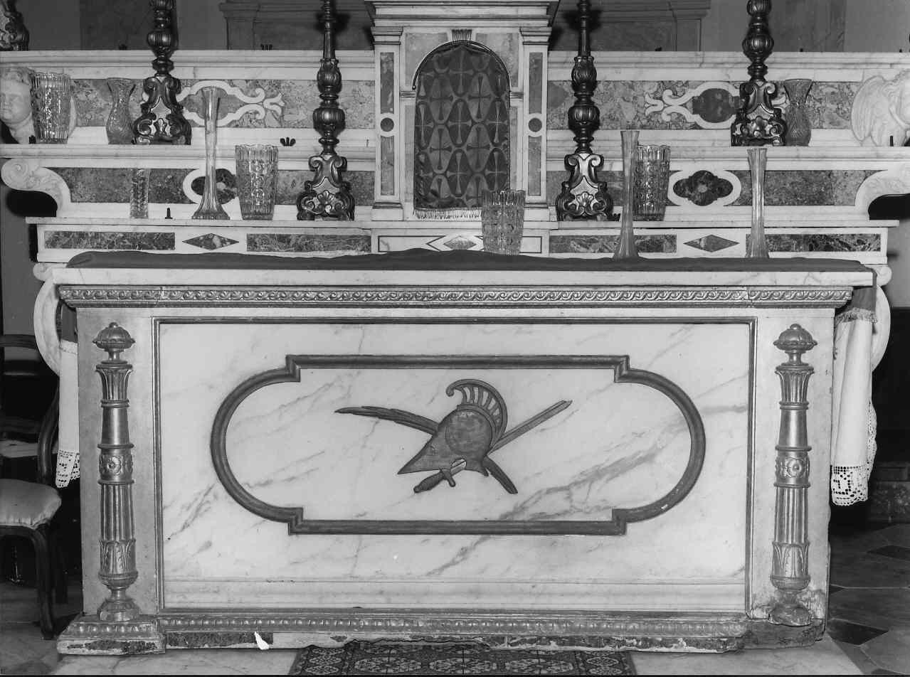 paliotto - a pannello architettonico, elemento d'insieme - bottega ligure (seconda metà sec. XIX)