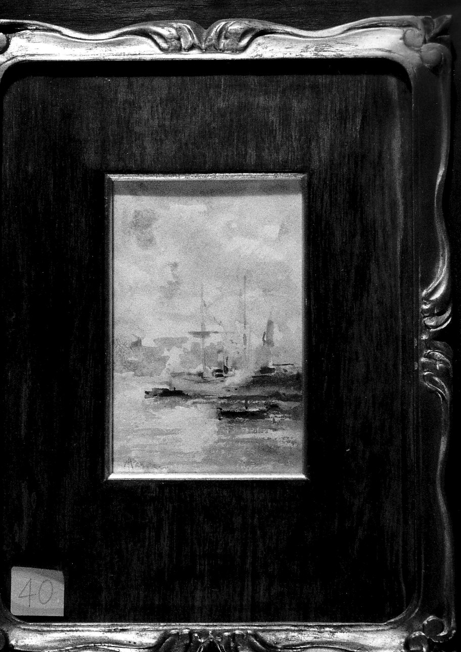 porto di Genova (dipinto, opera isolata) di Mariani Pompeo (ultimo quarto sec. XIX)