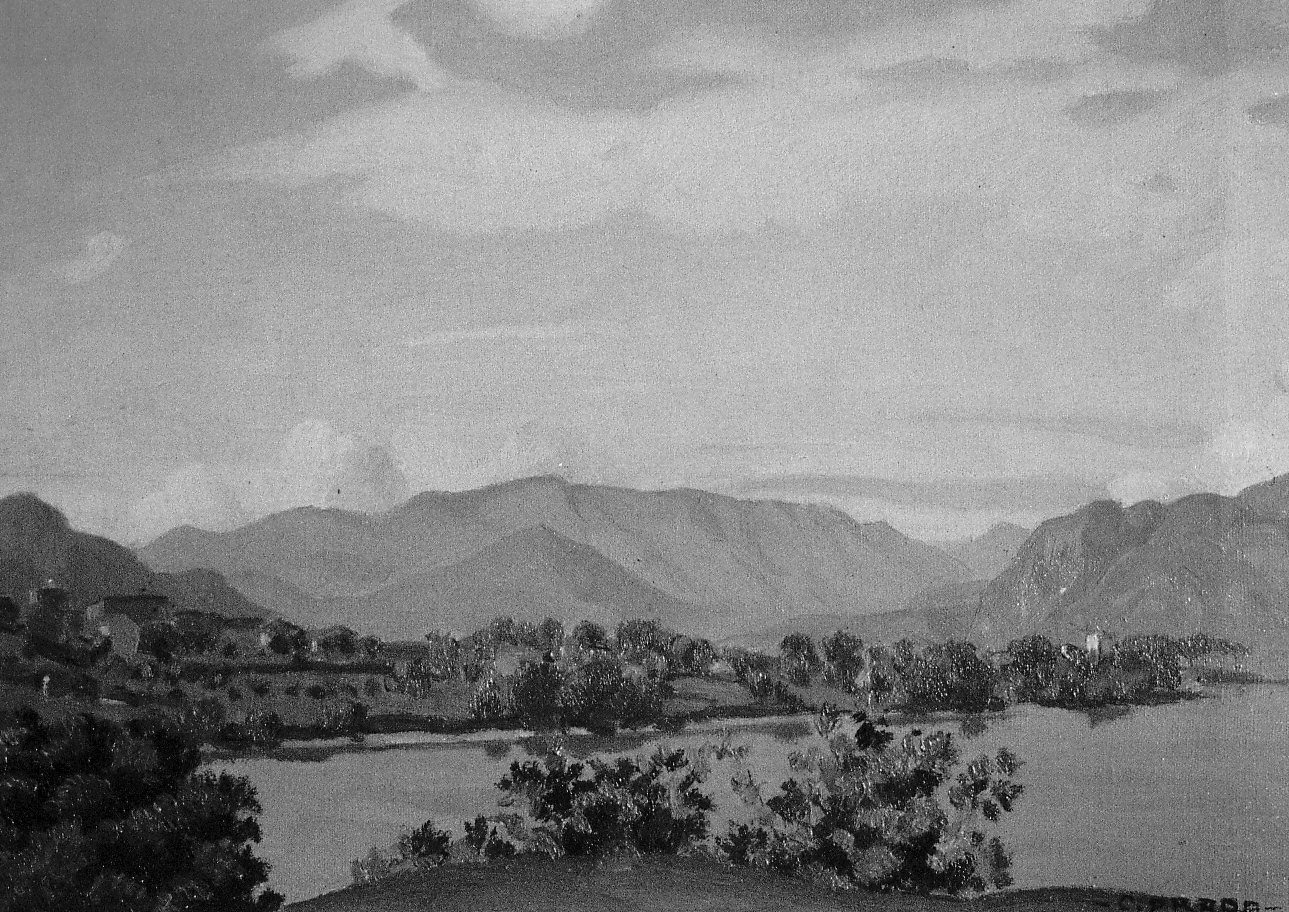 veduta del Dervio (dipinto, opera isolata) di Prada Carlo (sec. XX)