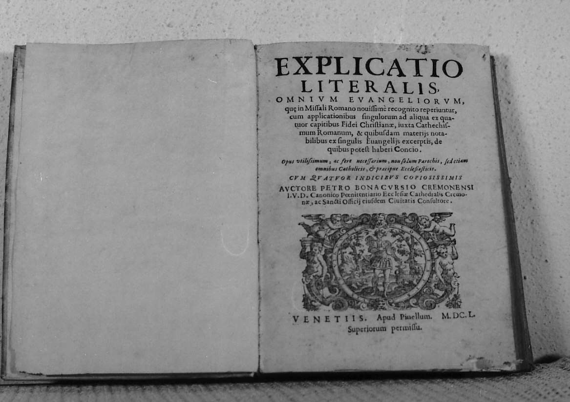 frontespizio di libro, opera isolata - ambito italiano (sec. XVII)