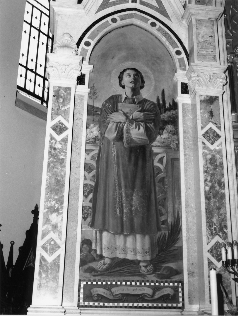 Santo Stefano (dipinto, pendant) di Agretti Luigi (sec. XX)