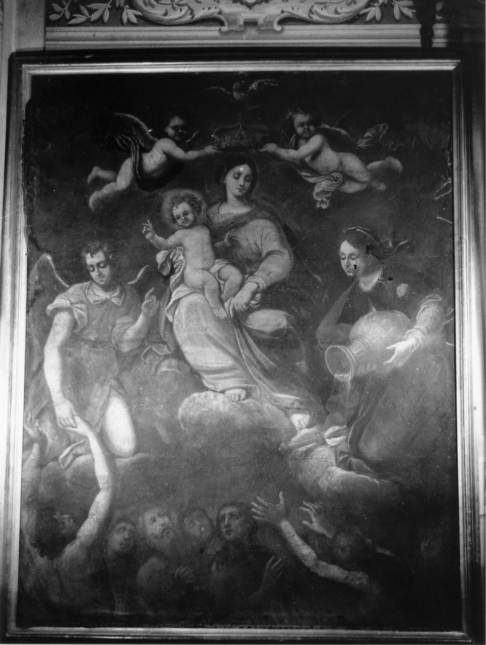 Madonna con Bambino, Santi e anime purganti (dipinto, opera isolata) - ambito genovese (fine/inizio secc. XVII/ XVIII)