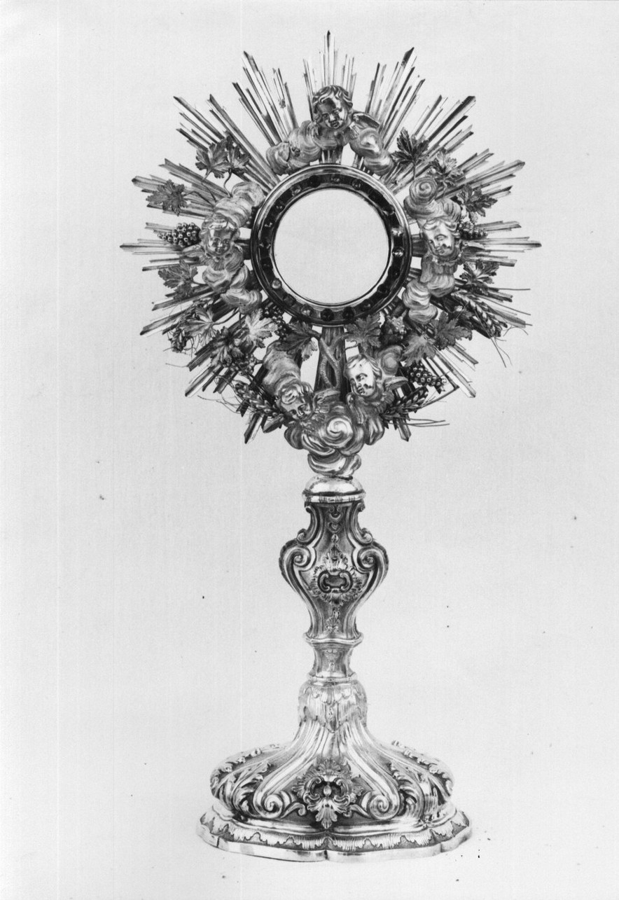 ostensorio - a raggiera, opera isolata - bottega ligure (sec. XVIII)