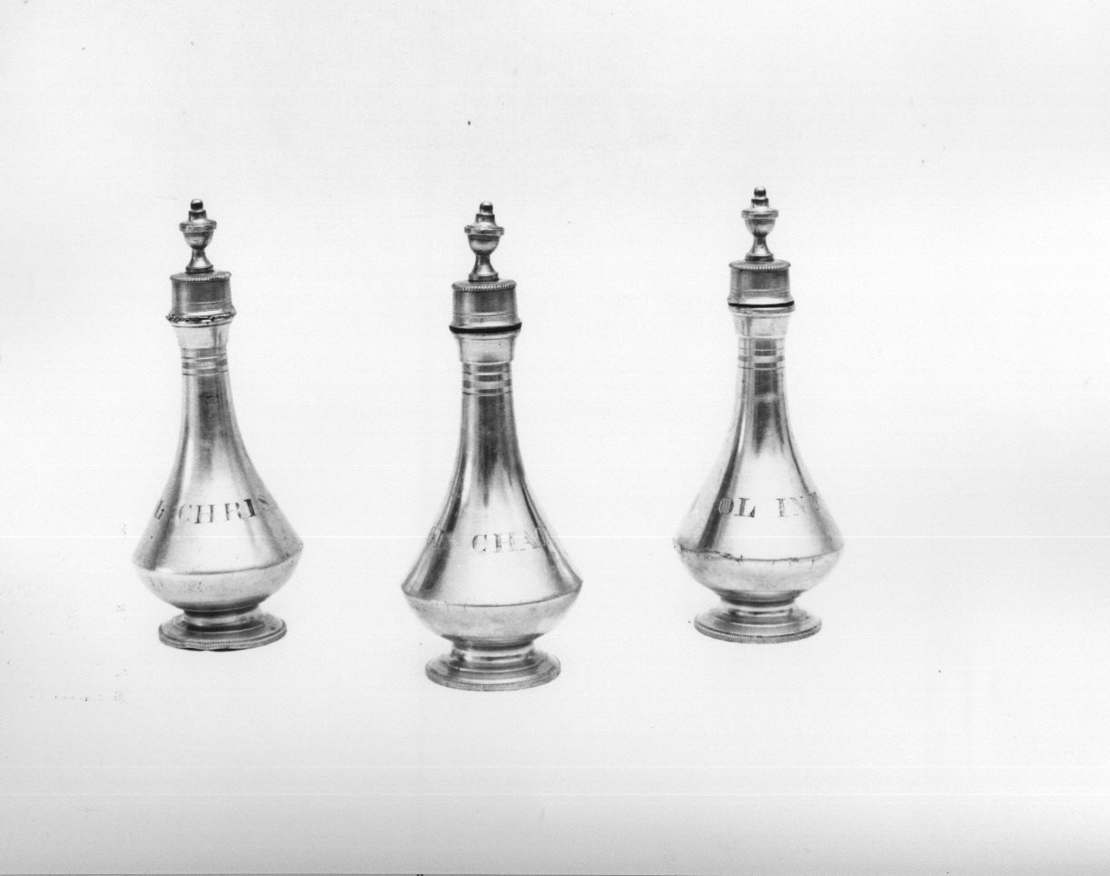 vasetti per oli santi, serie - bottega ligure (fine sec. XIX)