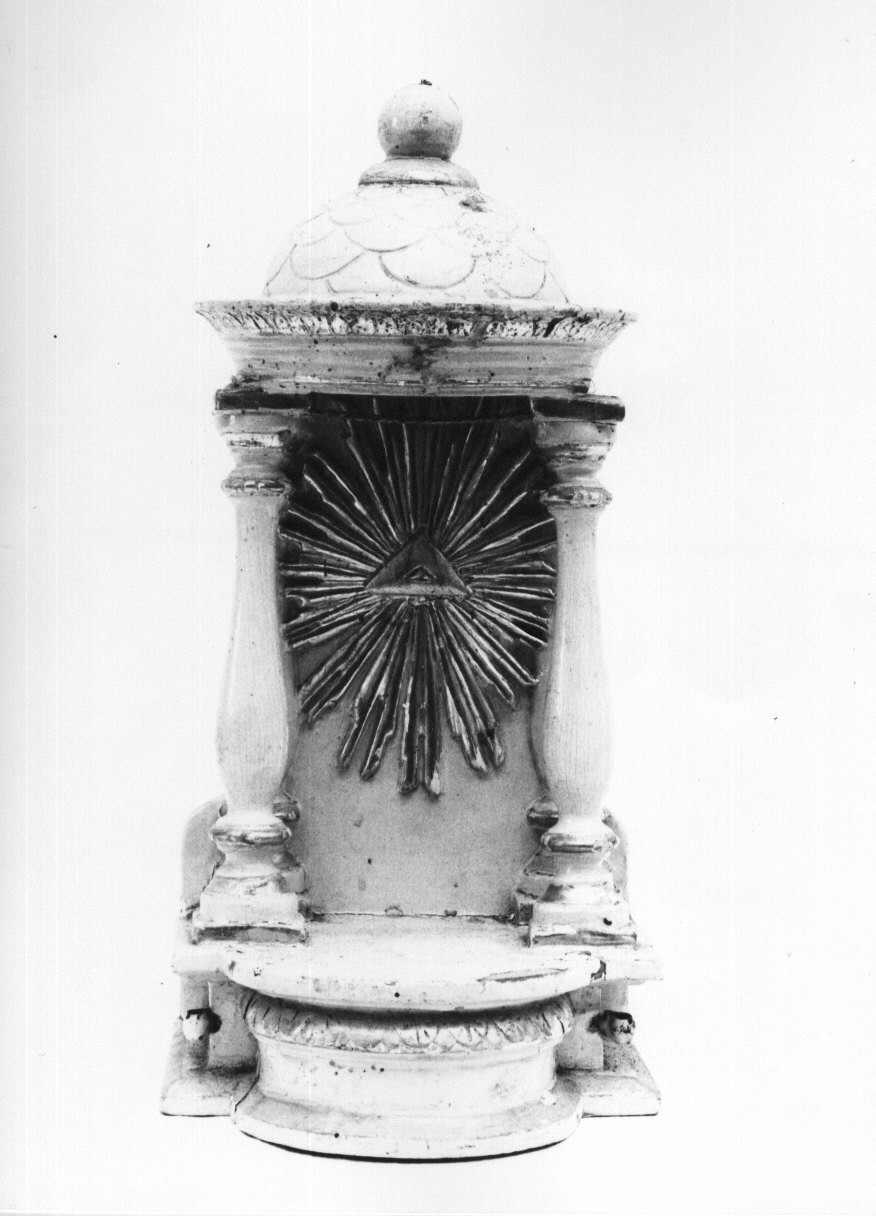 occhio divino (tronetto per esposizione eucaristica - a edicola, opera isolata) - bottega ligure (prima metà sec. XIX)